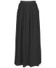 Black Pleated Chiffon Maxi Skirt