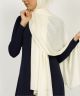 Cream Textured Modal Crinkle Hijab Scarf