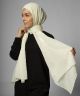  Cream Swirl Textured Chiffon Hijab Scarf