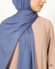 Denim Blue Textured Modal Crinkle Hijab Scarf