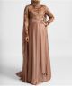 Aya Dress -Copper Embroidered Cape Dress