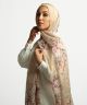 Natural Floral Crinkle Chiffon Hijab Scarf on model
