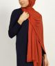 Rust Textured Modal Crinkle Hijab Scarf