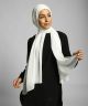 White Crinkle Chiffon Hijab Scarf